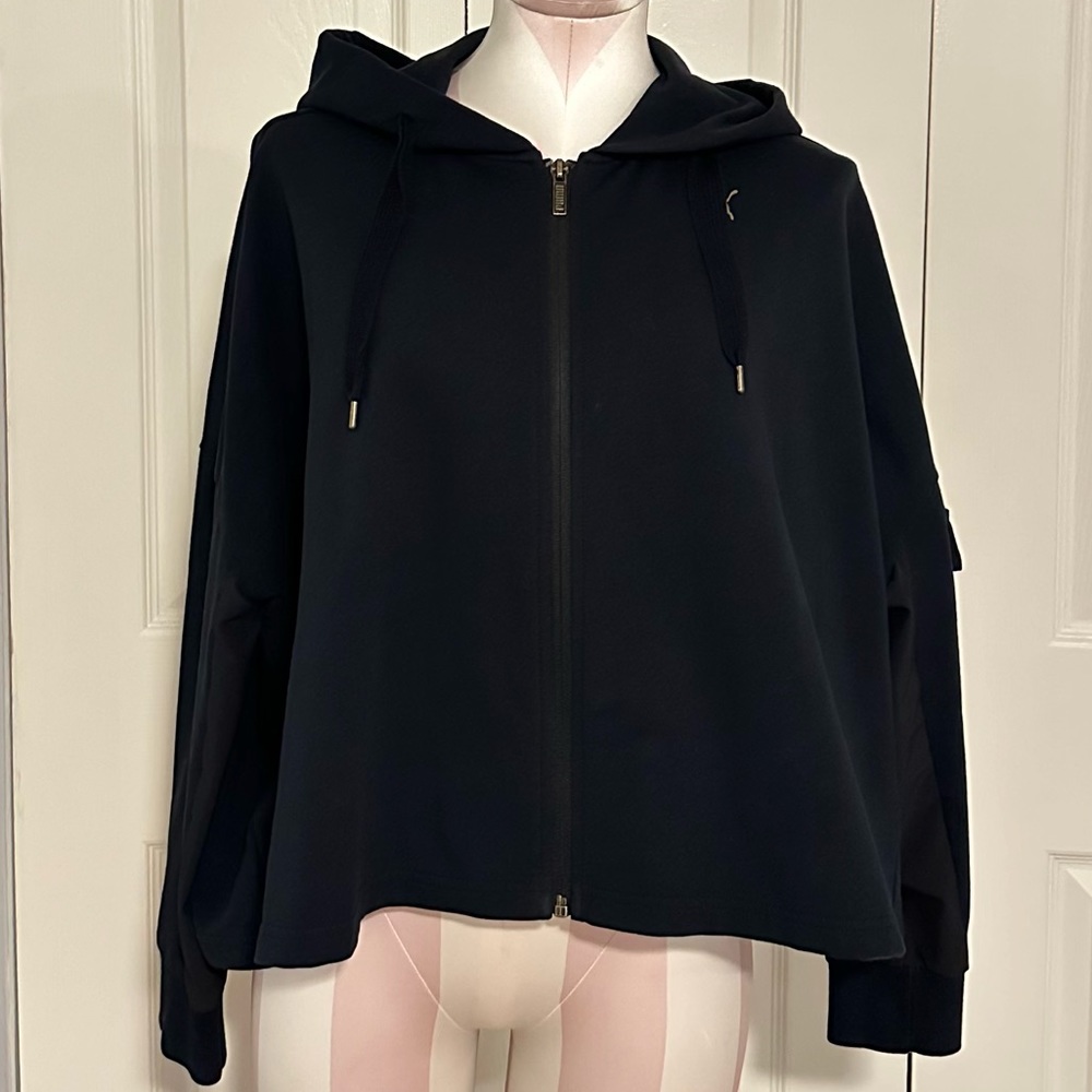 PUMA Cropped Oversized Hoodie Full Zip Women Size S